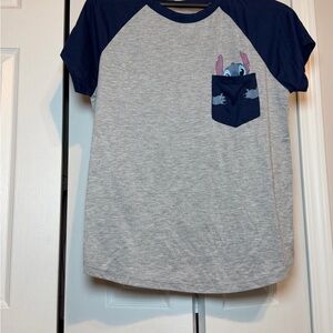 Disney Gray and Blue Stitch Pocket T-Shirt
